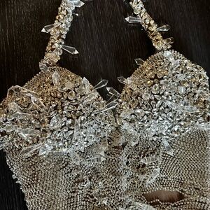 Crystal Embellished Silver Intimate